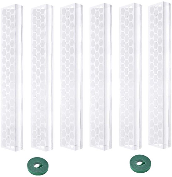 Kunststof mosstok – 6-delige set + klittenband – Klimplantsteun – Stapelbare steun voor kamerplanten –43cm plantenstokken voor klimkunststoffen-stapelbare plantenstokken voor kamerplanten-klimmen-klimplanten- met haak en lus sluiting
