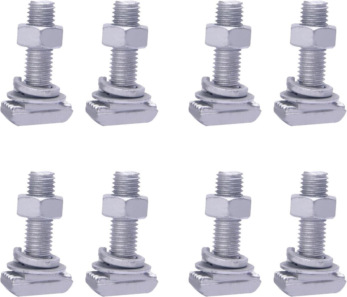 T-groove adapters set van 8, M12 roestvrijstalen groeven voor fietsreparatie, dakdragers en ski-uitrusting, ideaal voor het bevestigen van lasten
