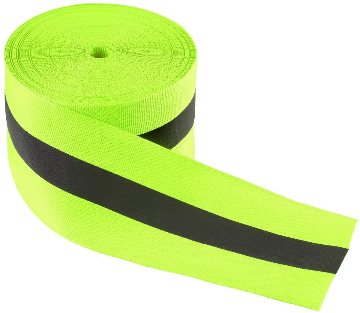 Reflecterende Tape voor Naaien, 2 in x 15 m, Fluorescerende Nylon Band voor Veiligheid, Lichtgevende Reflector Tape, Groene Veiligheidsband