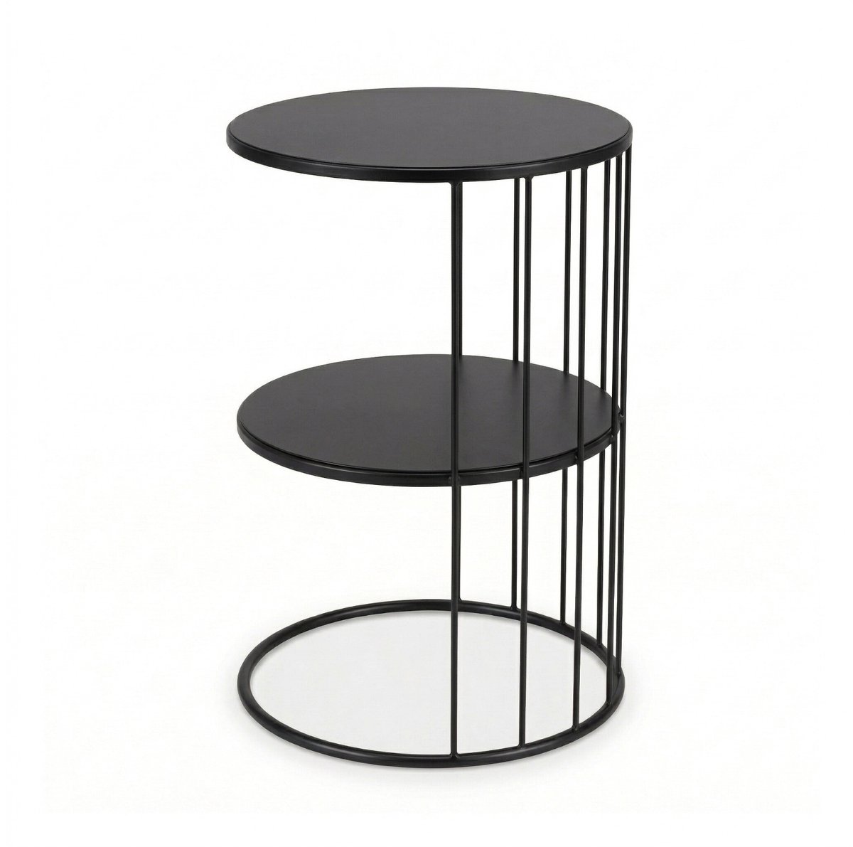 Ronde metalen salontafel met plank RODA, 52 cm