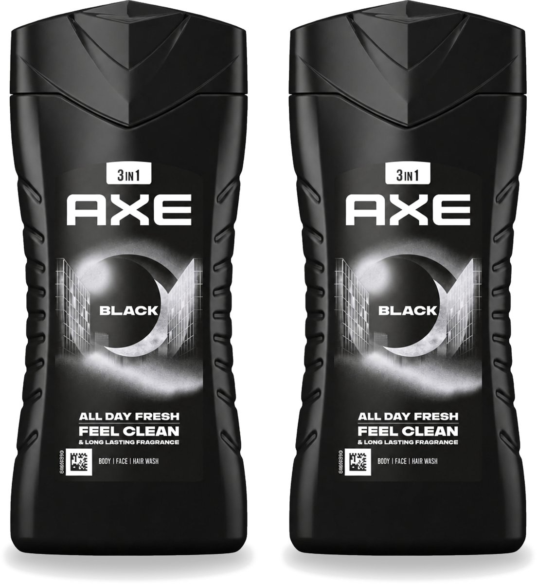 2 x Axe - 3-in-1 Douchegel - Black - Frozen Pear & Cedarwoord - 12hrs Long Lasting Scent - 250 ml - Voordeelverpakking - 2 stuks