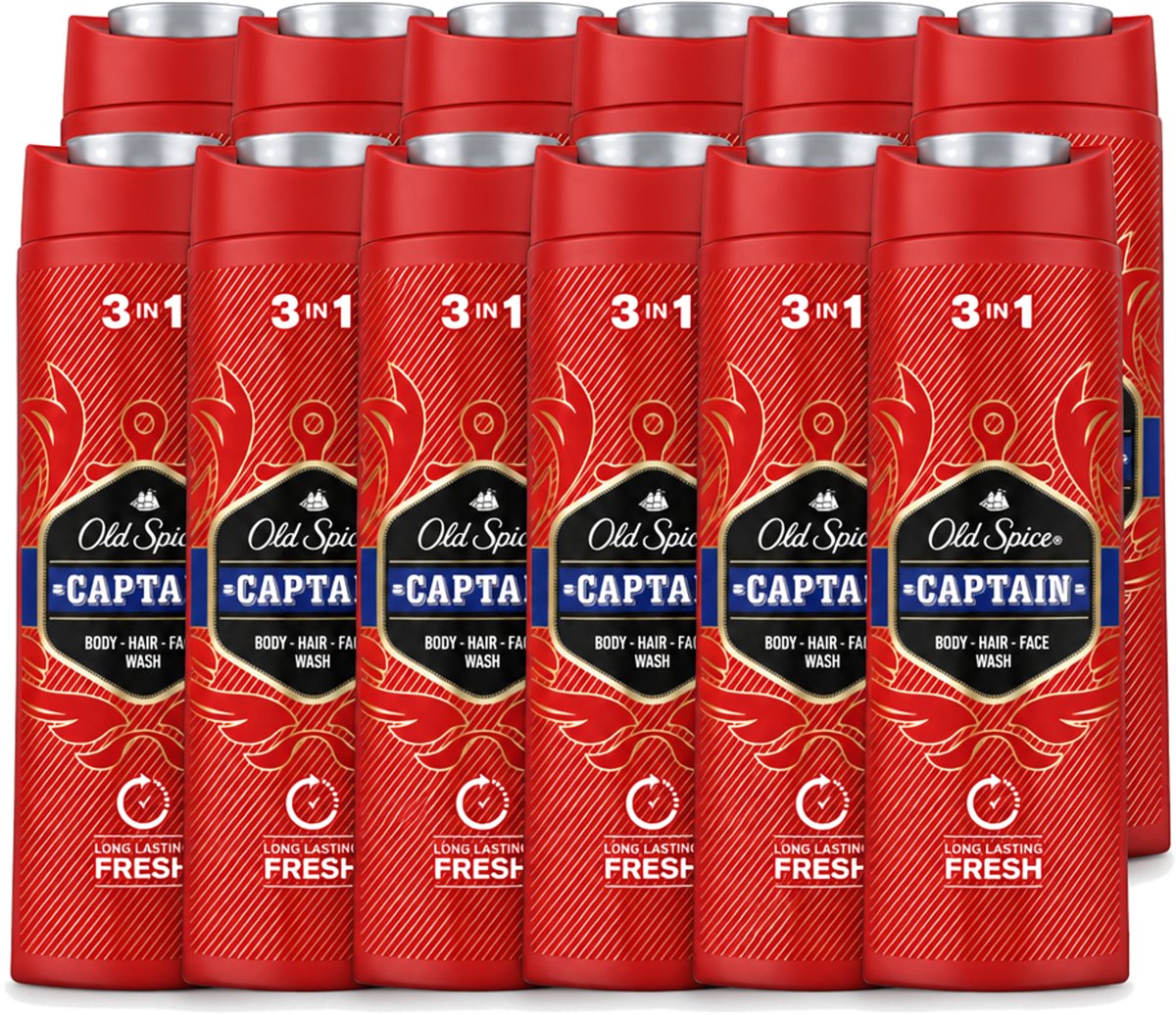 12 x Old Spice – Douchegel – Captain – 400 ml - Voordeelverpakking - 12 stuks
