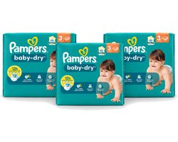 3 x Pampers – Luiers – Baby-Dry Maat 3 (6-10 kg) – 34 Luiers - Voordeelverpakking - 3 stuks