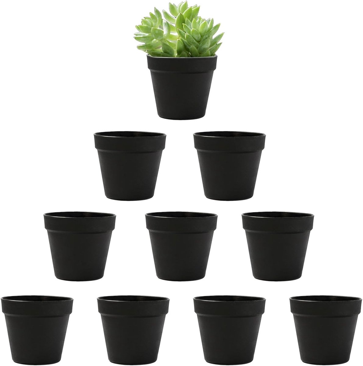 Ronde shatterproof plantenpotten van 10 x 10 cm voor bloemen, vetplanten en zaadjes in de tuin
