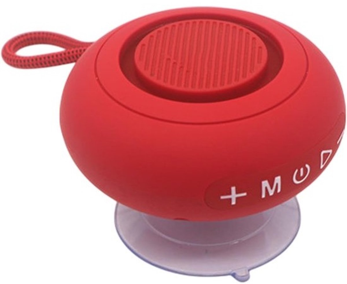 Waterdichte luidspreker - Douche luidspreker - Voor muziek luisteren - Ingebouwde subwoofer - 6 x 11 x 6 cm - Rood
