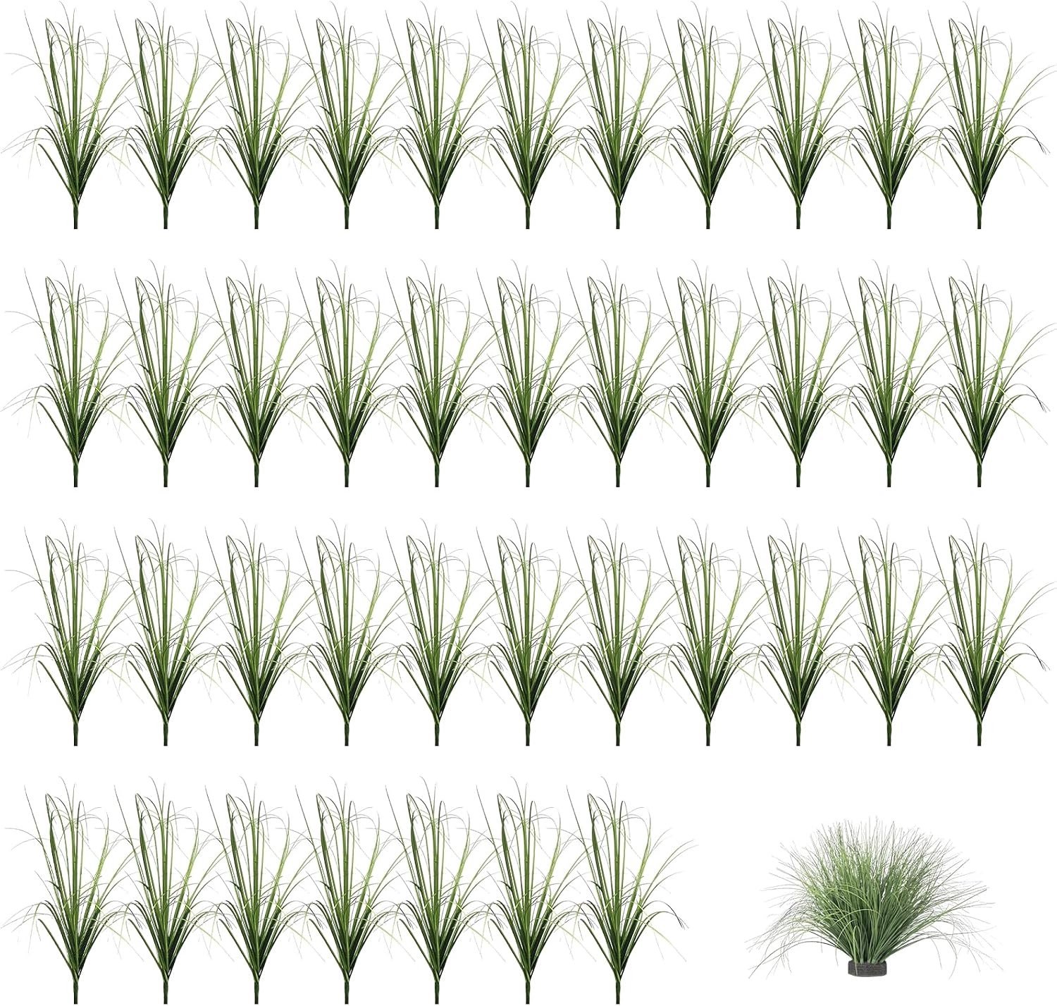 Set van 40 Kunstgras Sprieten 30 cm UV-bestendig voor Tuin, Balkon en Vaas, Weerbestendig en Realistisch Uitziend