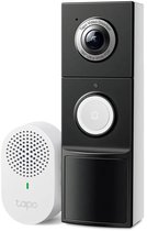TP-Link Tapo D235 - Sonnette intelligente Sonnette vidéo - avec carillon/gong - 2K 5MP - Alimentation par batterie ou par câble - IP66