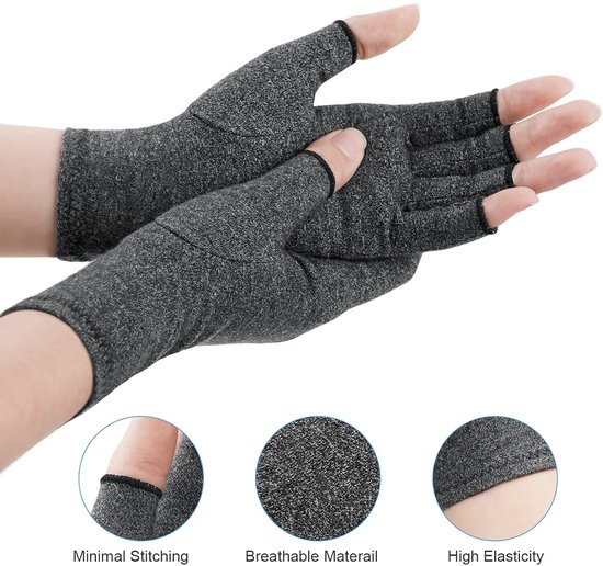 Arthritis Handschoenen voor Pijnverlichting - Ademend, Comfortabel en Vingerloos Ontwerp voor Ondersteuning en Warmte (L) — afbeelding 5
