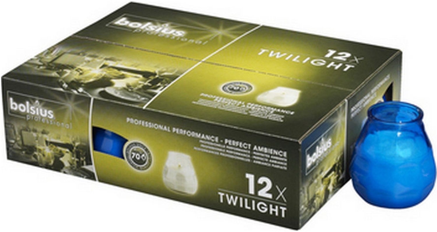Bolsius Horeca Twilight - 104/96 - 12 stuks per verpakking - Blauw