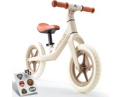 Apollo Trailbuddy Loopfiets 2 jaar - Slechts 2,2 kg - 12 inch lekvrije banden - Verstelbaar zadel - Jongens & Meisjes - Zand