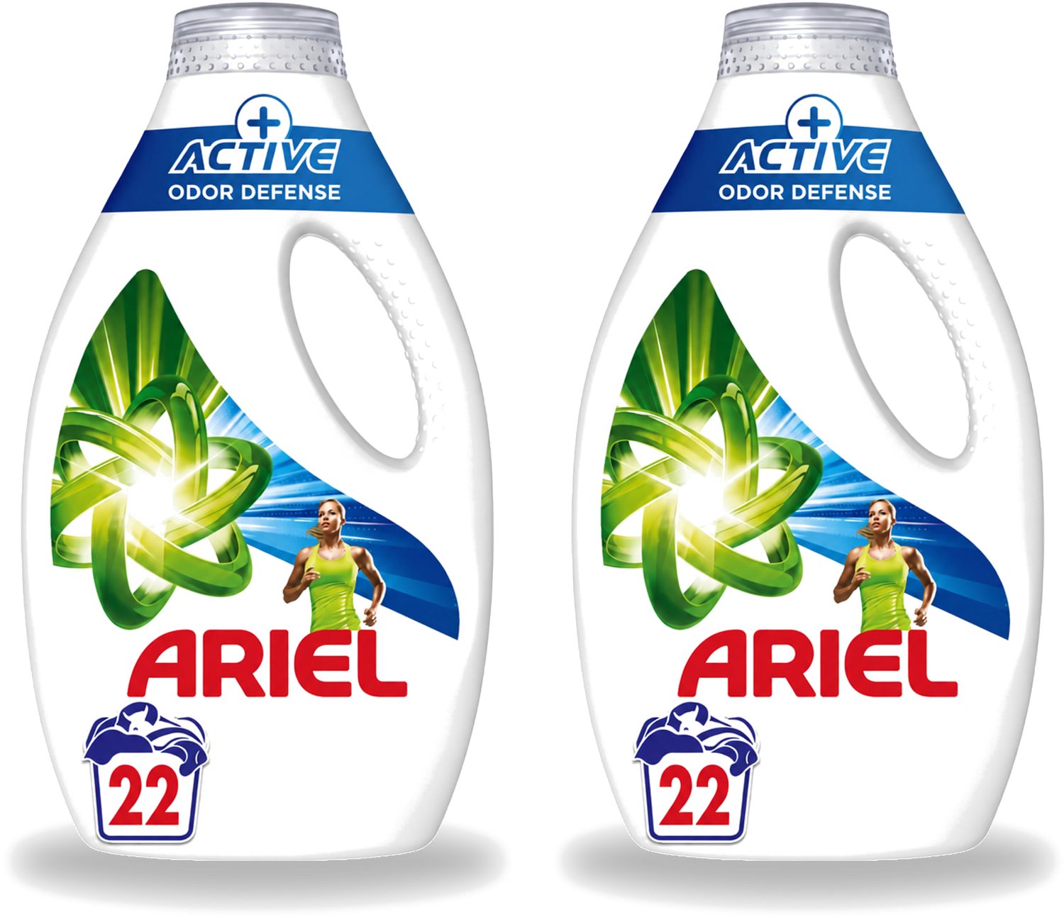 2 x Ariel – Vloeibaar Wasmiddel – Active Odor Defense – 990 ml – 22 wasbeurten - Voordeelverpakking - 2 stuks