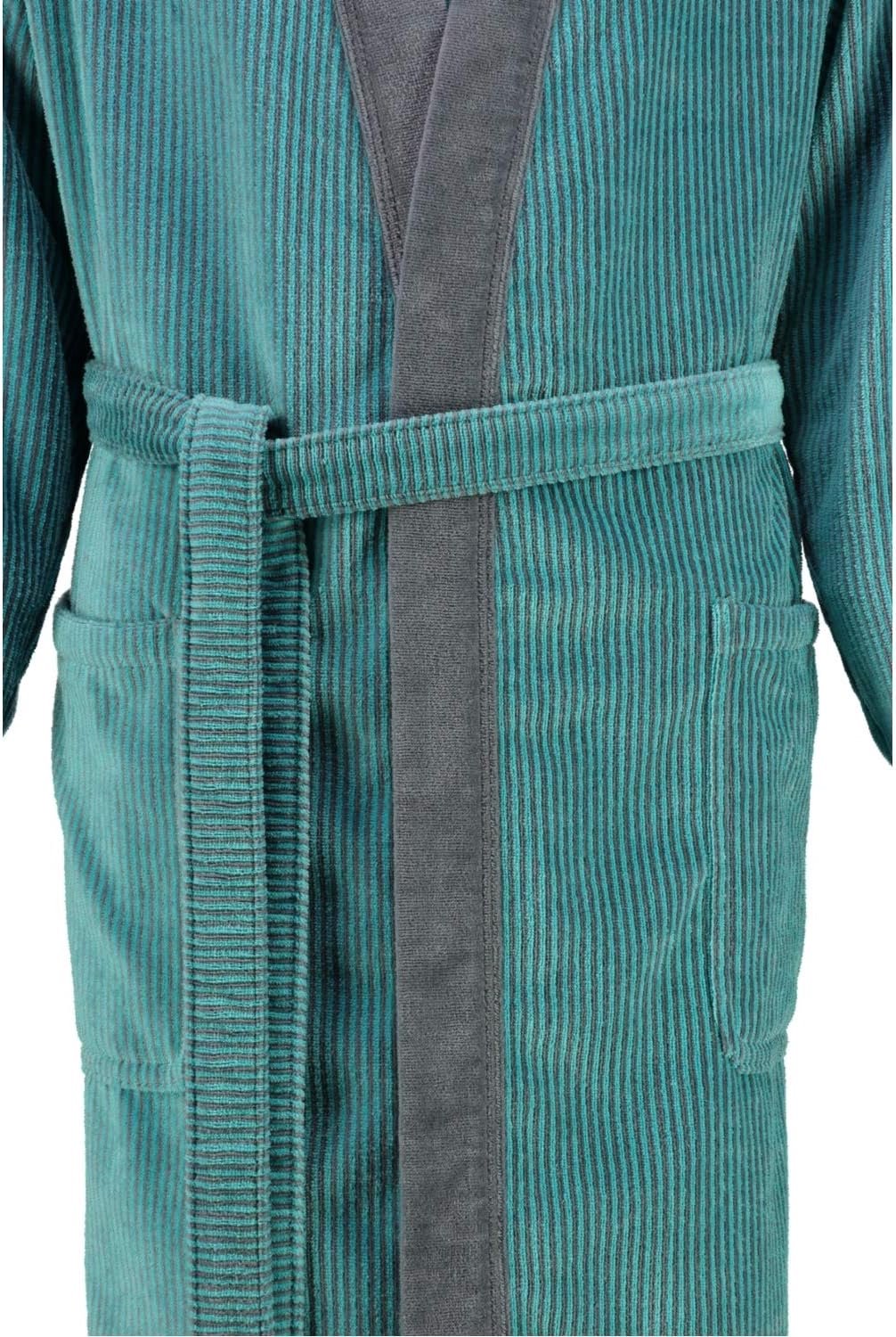 Cawo Heren Badjas 5840 Velours Kimono - Turkis 48