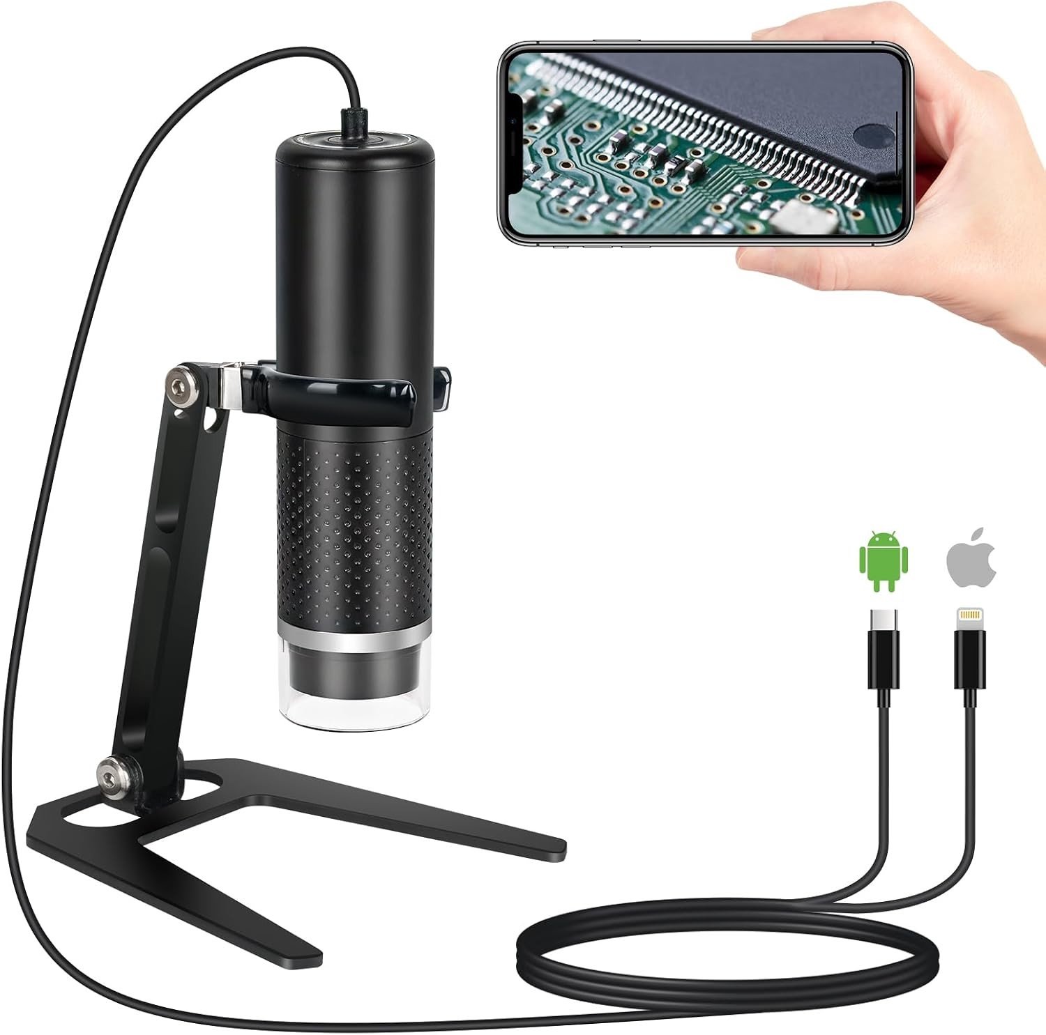 Digitale USB Microscoop voor iOS en Android Apparaten - Ideaal voor Onderzoek, Educatie en Hobby's