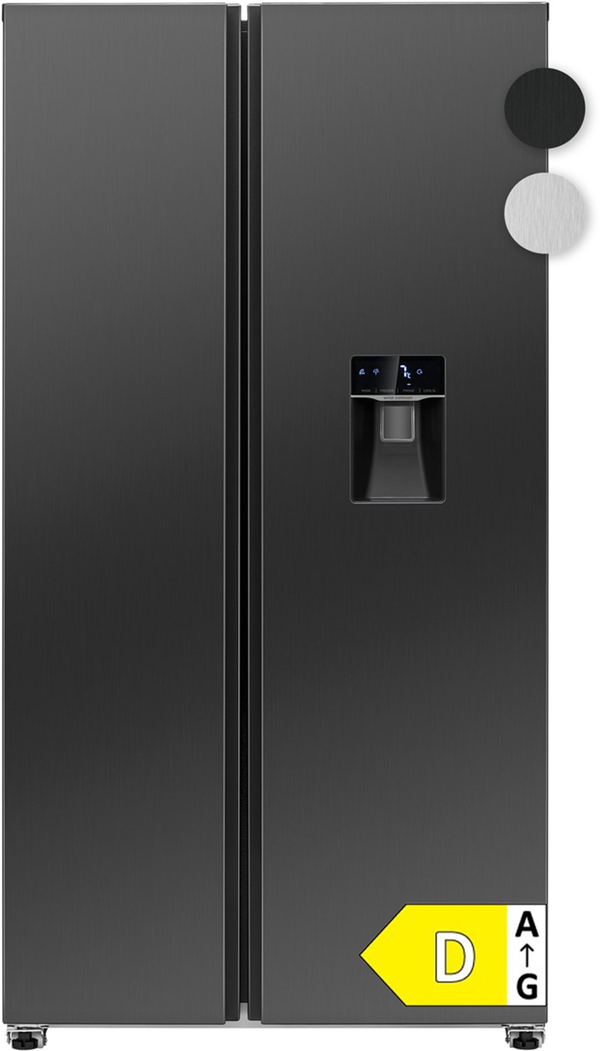 Bomann SBS 7367 - Amerikaanse Koelkast - Side-by-Side - 439 Liter - Total No Frost – Waterdispenser - Dark Inox Look
