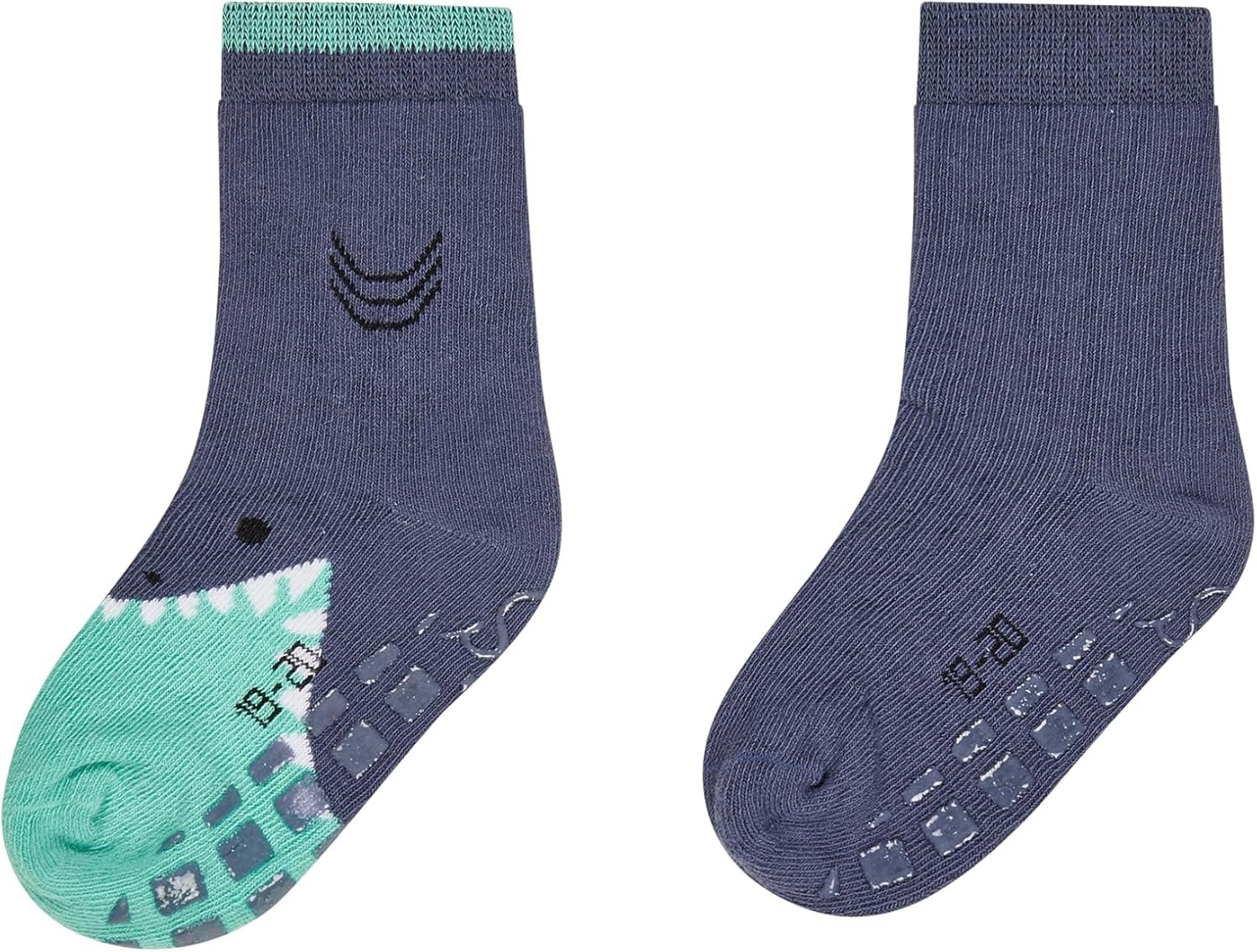 Merkloze ABS Sokken Dubbelpack Haai & Ribbel - Blauw