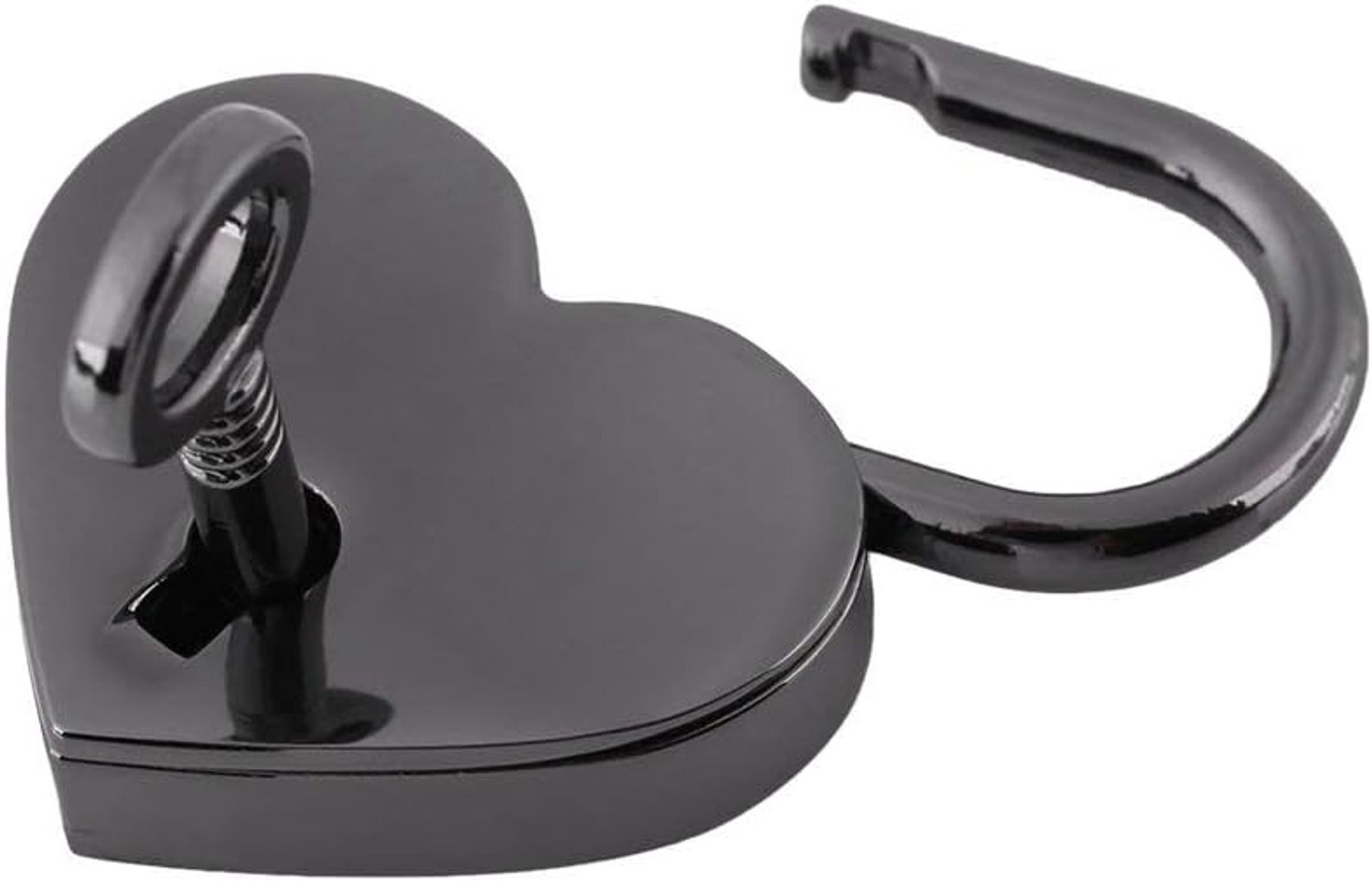 Vintage Hart Hartslot met Sleutel - Mini Hangslot Zwart voor Koffer, Dagboek