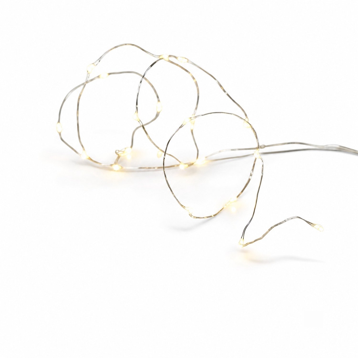 STEGGER - kerstverlichting - Lichtsnoer - Flesverlichting 20 LED zilverdraad warm wit