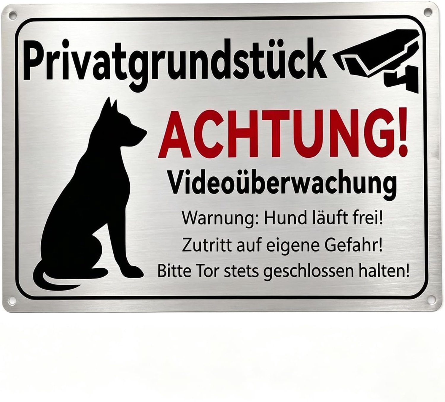 Waarschuwingsbord vrijloophond 30 x 20 cm - aluminium composietplaat - weerbestendig - duidelijk leesbare waarschuwingen - Vemera
