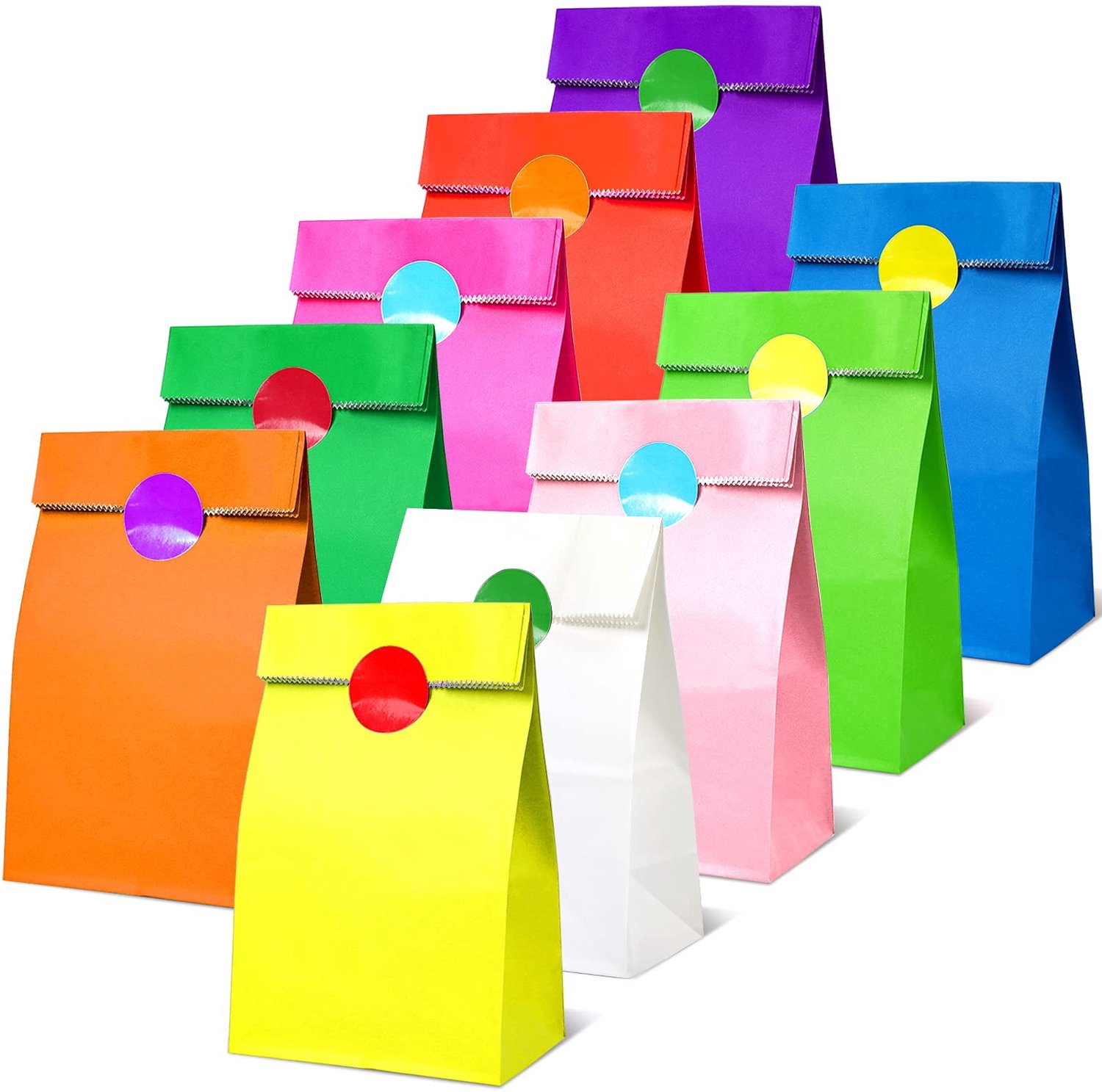Set van 50 Kleurige Cadeautasjes voor Kinderen met Stickers