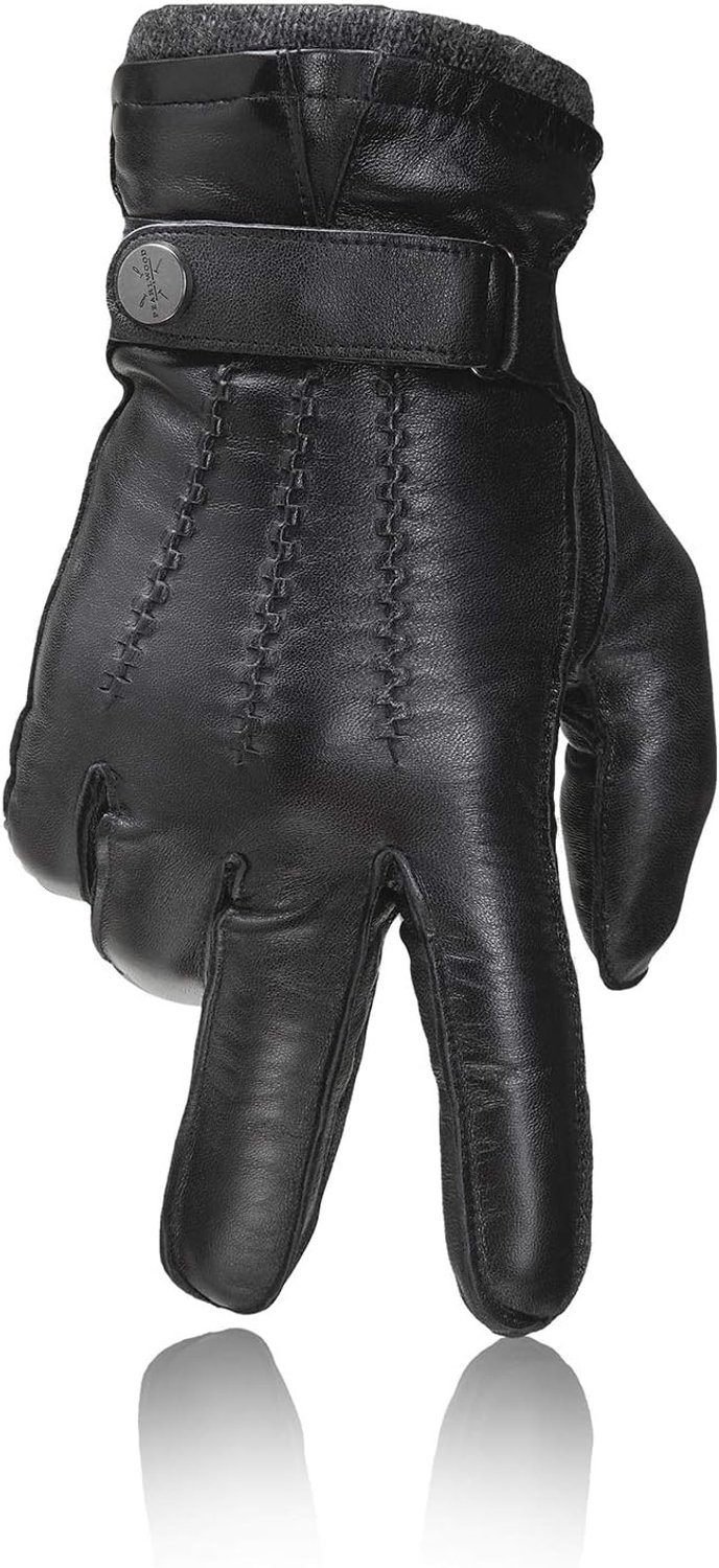 Luxe Leren Handschoenen voor Heren - Zwart, Maat L
