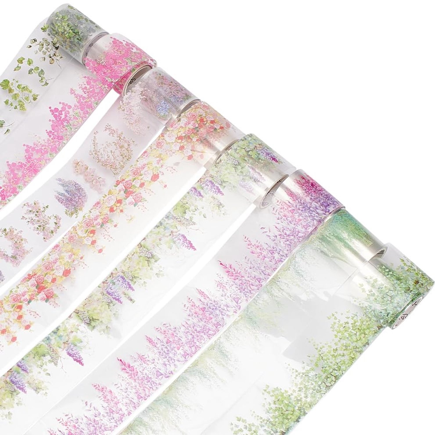 8 Rollen Decoratieve Plakband met Bloemenpatroon - 5 cm Breed
