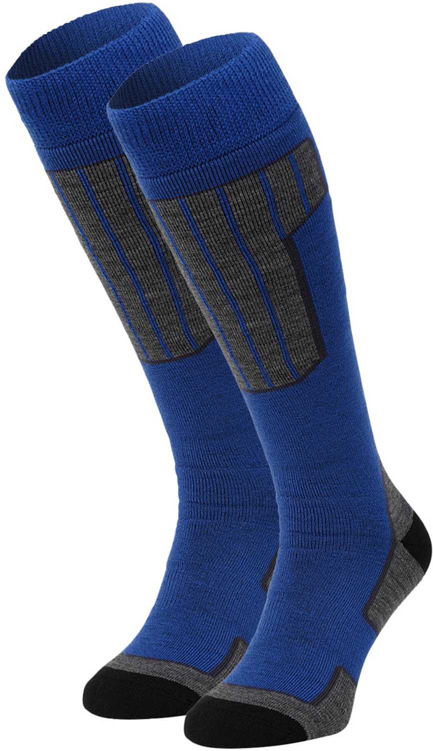 NOMAD® Skisokken Kinderen 2-Pack 27-30 Cobalt Warme Skisokken met Verstevigde Demping Ski & Snowboard Geschikt voor Jongens en Meiden Blauw