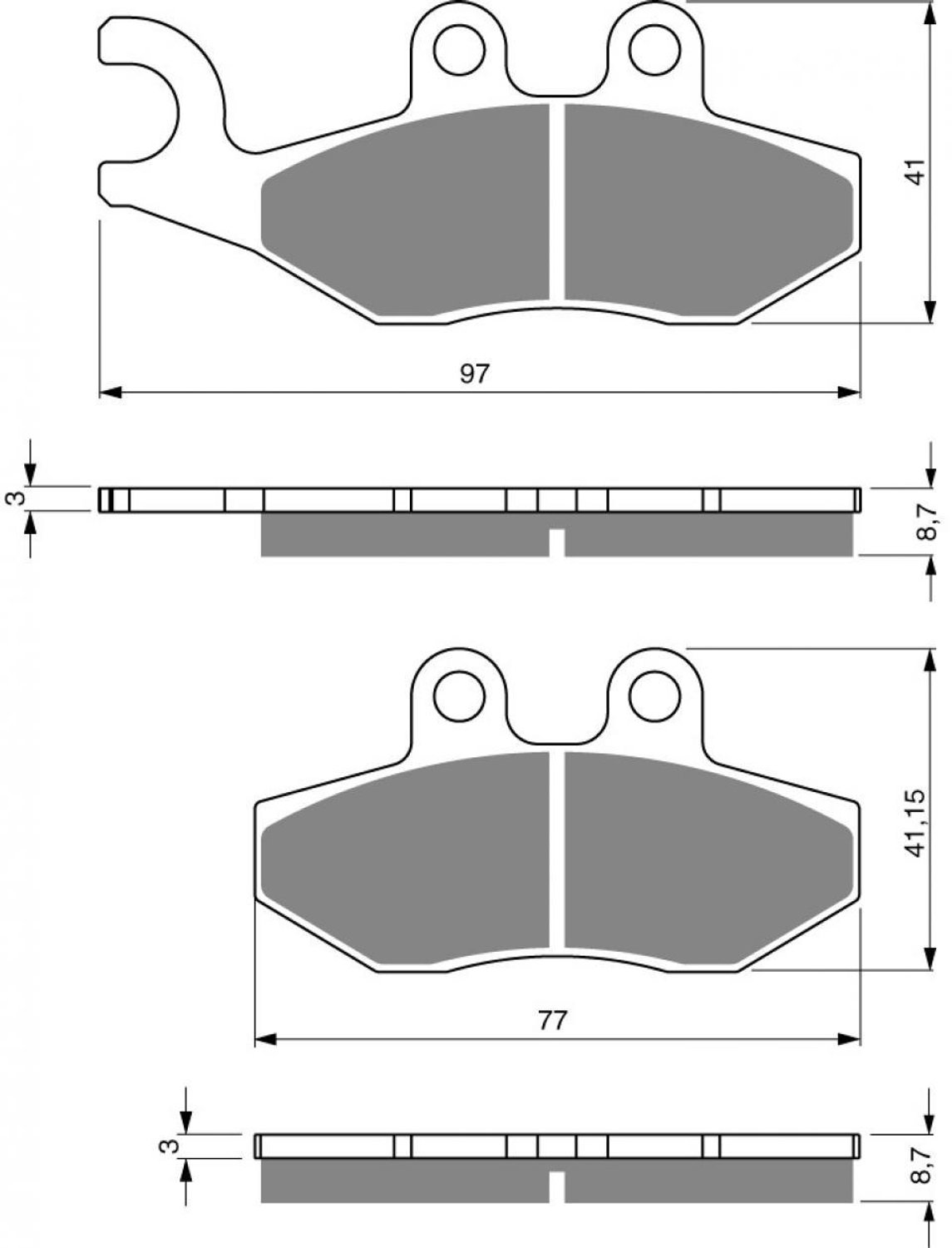 Plaquette de frein Gold Fren pour Scooter Piaggio 125 Vespa Primavera 4T 3V 2013 à 2015 AVG Neuf