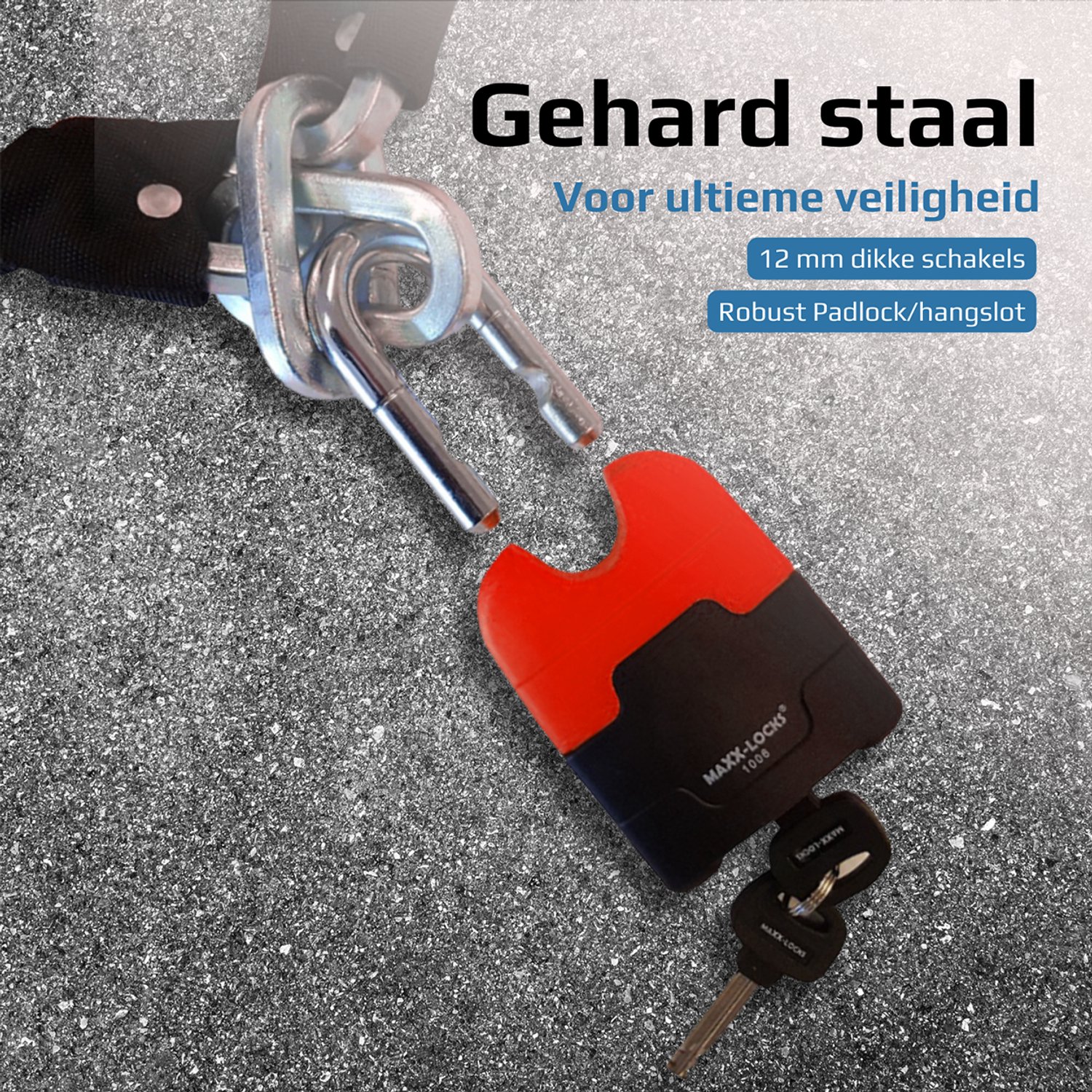 Maxx-Locks Ohura ART 4 Motorslot / Scooterslot - Kettingslot met 12 mm Dikke Schakels - Art Gekeurd Slot voor Motor en Scooter & Brommer - 150 cm – foto 5