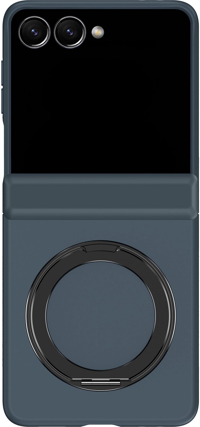 Accezz Hoesje - Geschikt voor Samsung Galaxy Z Flip 8 - Color Backcover met Magnetische Ring en Ringstand - Donkerblauw