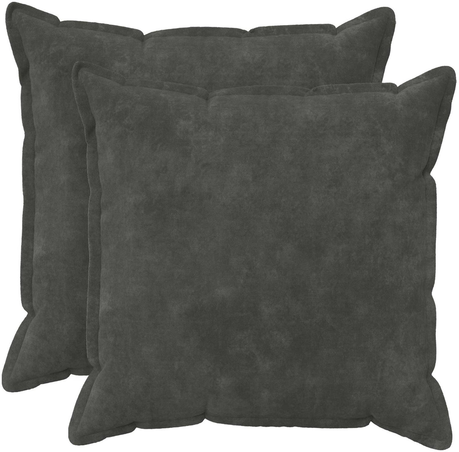 vidaXL Dekenkussen - 2 - st - HOUTEN - Antraciet - 60 - x - 60 - cm - Microfiber - Fleece