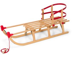 Spolnota - Houten Slee - Met Rugleuning- Davos Classic - 110cm - Incl Trektouw - Made in E