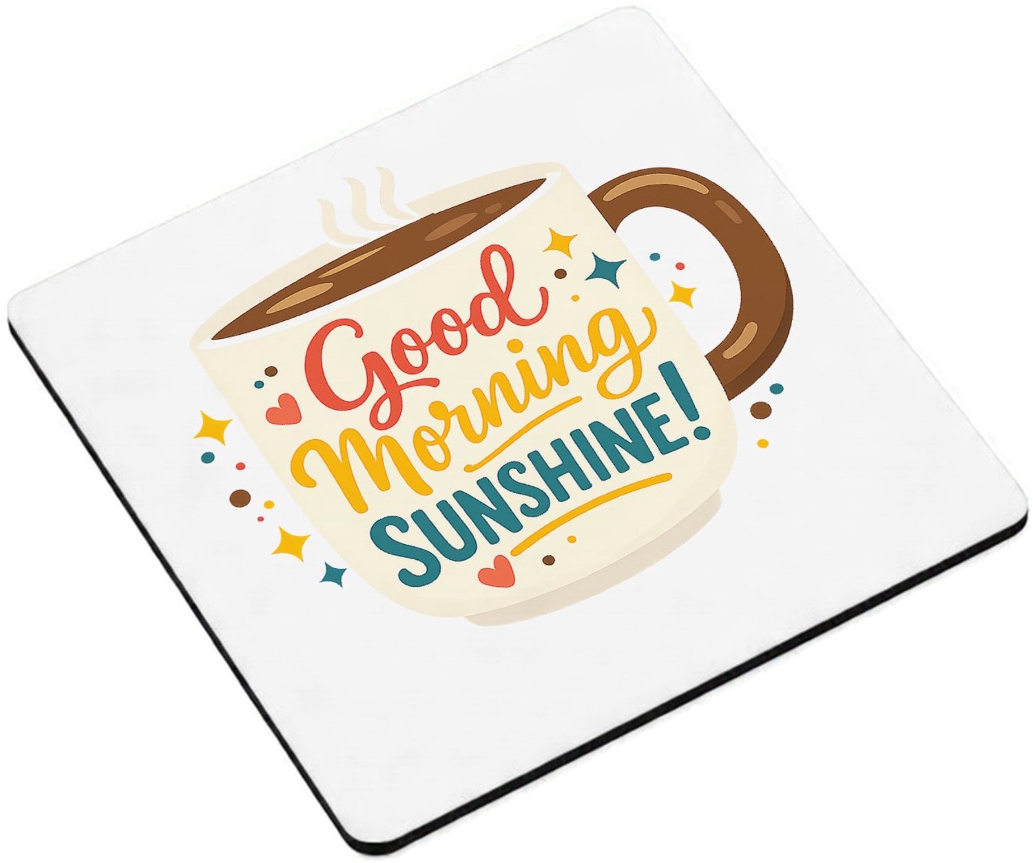 Mr Cadeautjes MDF magnetische fotolijst vierkant 9,5 - design Feestelijke koffie-mok met warme, persoonlijke ochtendboodsc | cadeau Wit