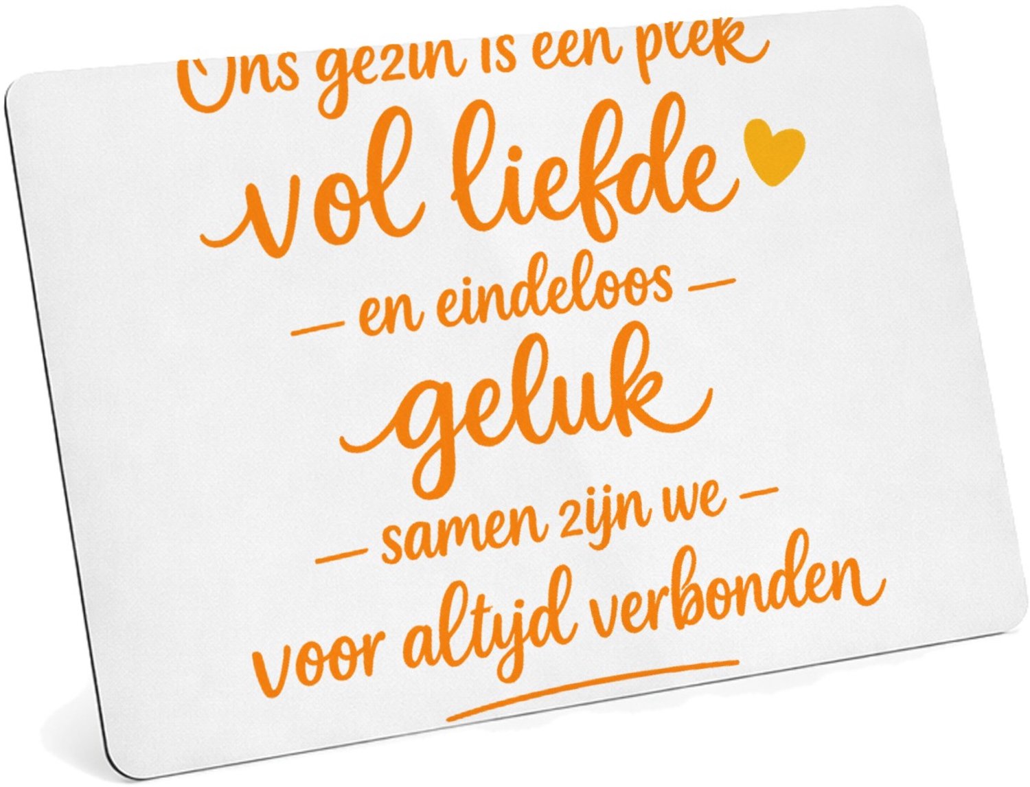 Mr Cadeautjes MDF magnetische fotolijst 28 x 19 - design Een warme familie-quote in handgeschreven stijl met een klei | cadeau Wit