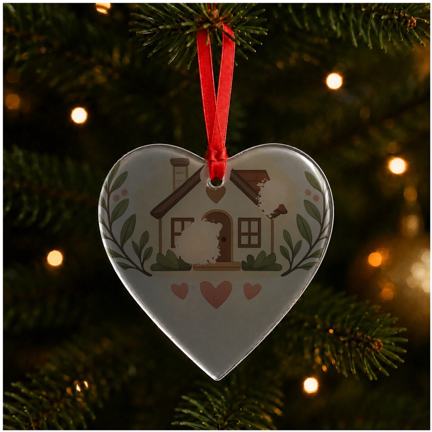 Mr Cadeautjes Glazen hart small - design Gezellige keukenposter met liefdevolle huiselijke boodschap | cadeau Wit