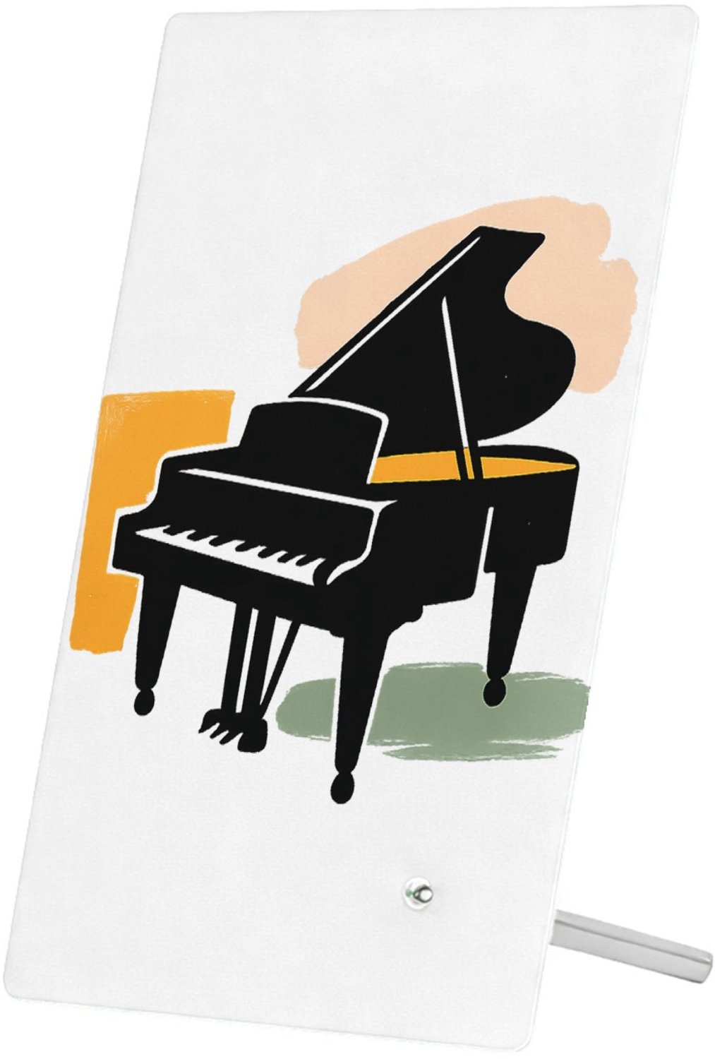 Mr Cadeautjes Glasframe 11 x 16 - design Grafische illustratie van een jazzsaxofoon met zachte verfst | cadeau Wit