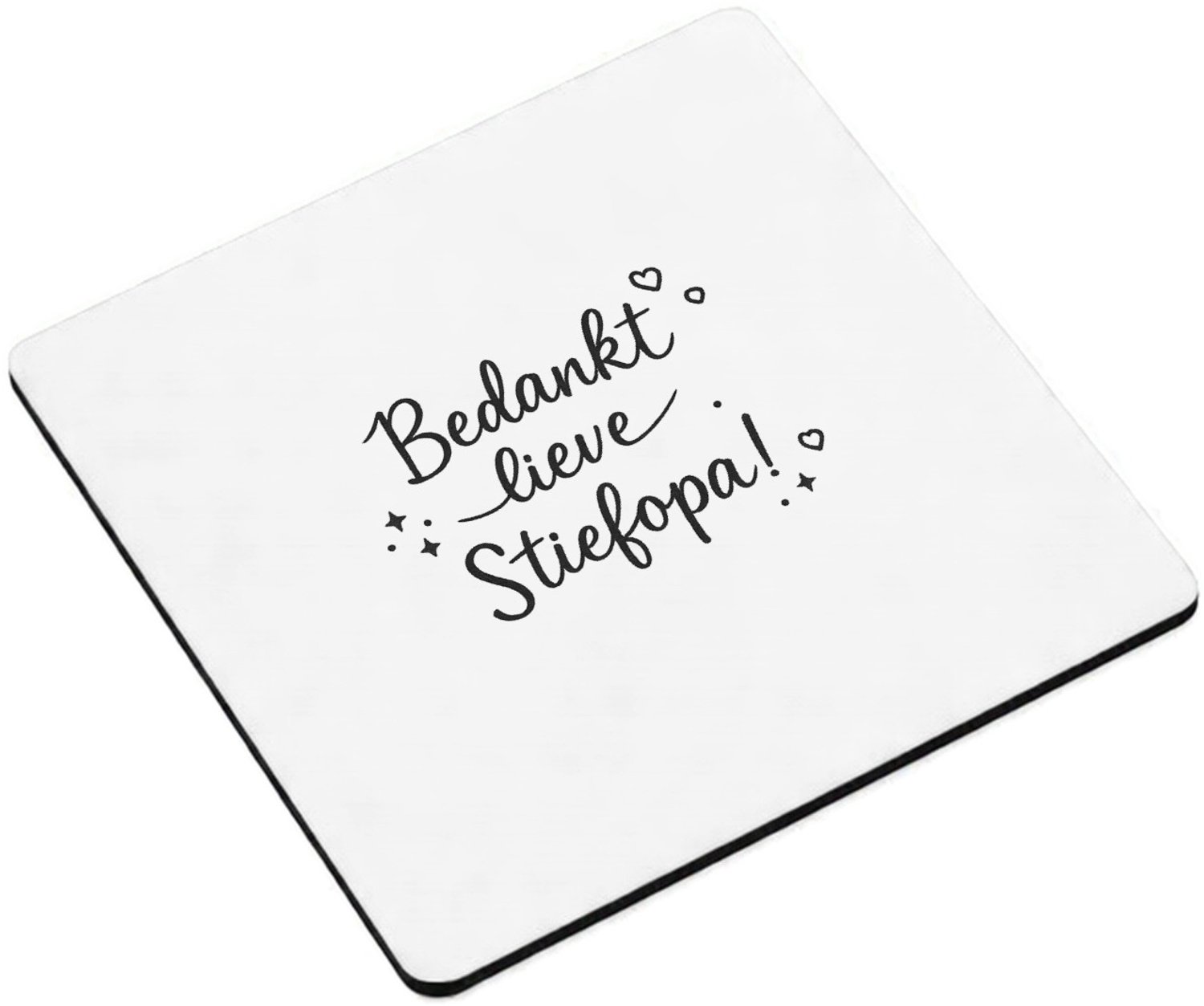 Mr Cadeautjes MDF magnetische fotolijst vierkant 9,5 - design Persoonlijk bedankje voor een stiefopa in speelse, sobere ty | cadeau Wit