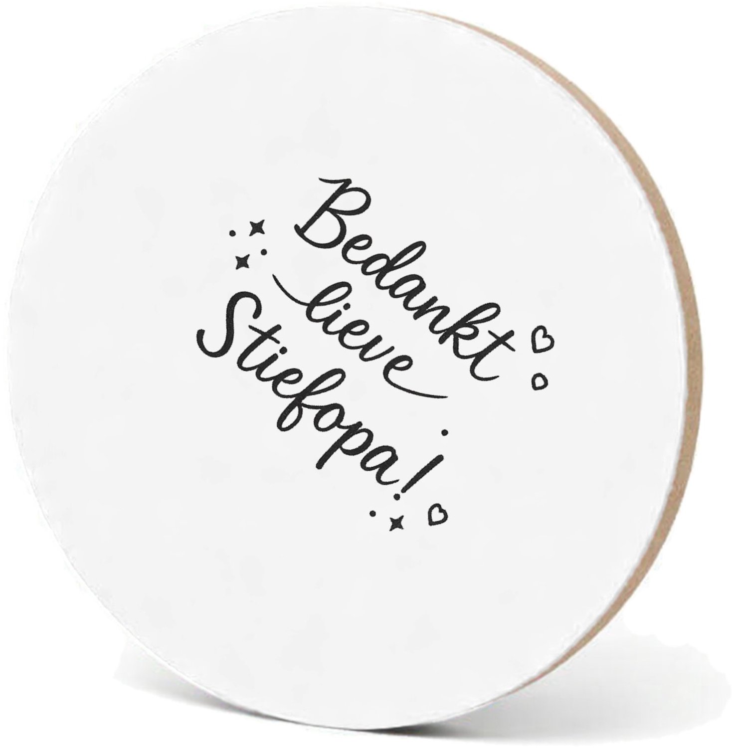 Mr Cadeautjes MDF fotolijst - design Persoonlijk bedankje voor een stiefopa in speelse, sobere ty | cadeau Wit