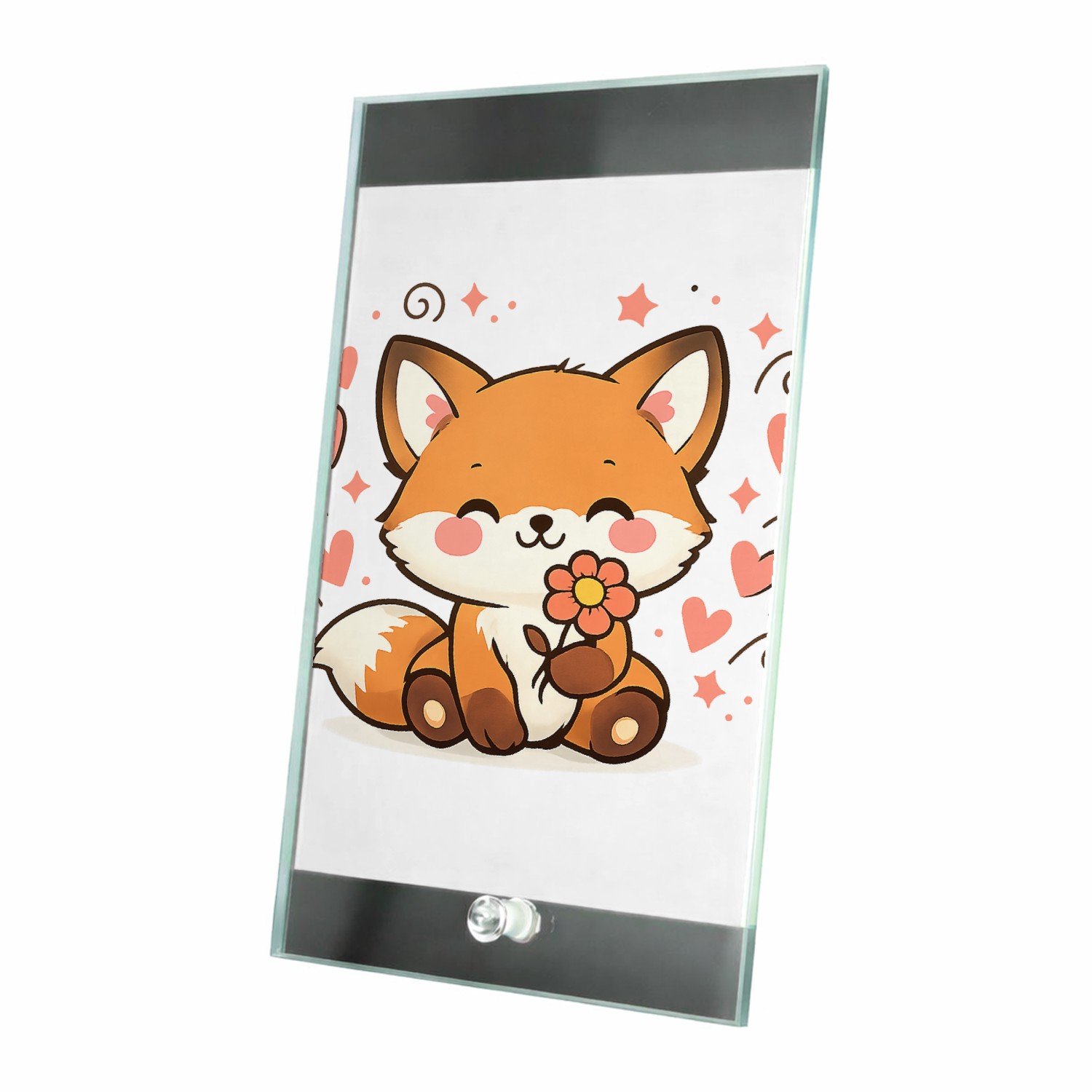 Mr Cadeautjes Glasframe 15 x 23 - design Een vrolijk waarderingsontwerp met een schattige mascotte en | cadeau Wit