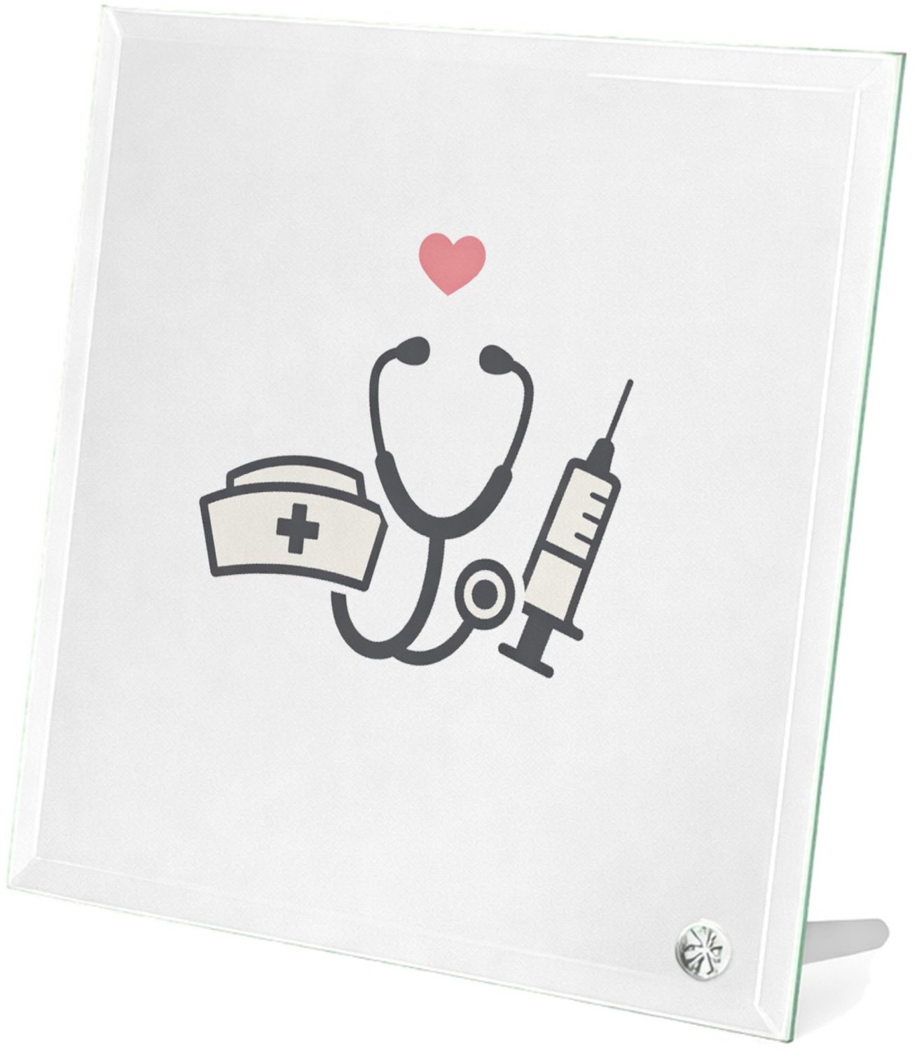 Mr Cadeautjes Glasframe 20 x 20 - design Minimalistische waarderingsprint voor een andere zorg- of on | cadeau Wit