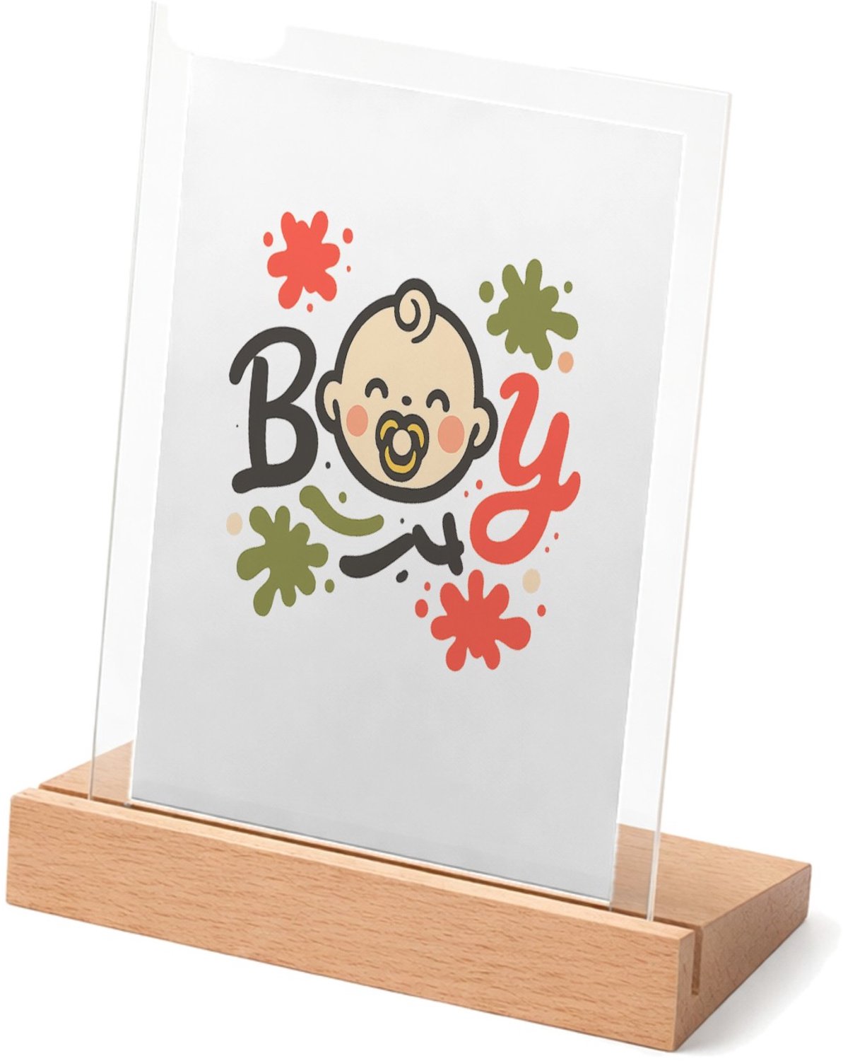 Mr Cadeautjes Glasframe met vaste tekst - design Grappige typografische babyprint met sportieve knipoog | cadeau Wit