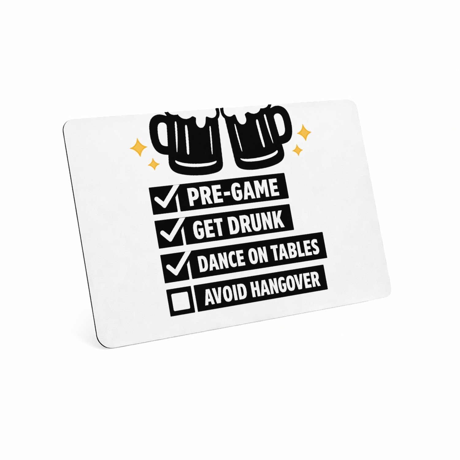 Mr Cadeautjes MDF magnetische fotolijst 28 x 19 - design Minimalistische checklist-print voor een vriendendag met een | cadeau Wit