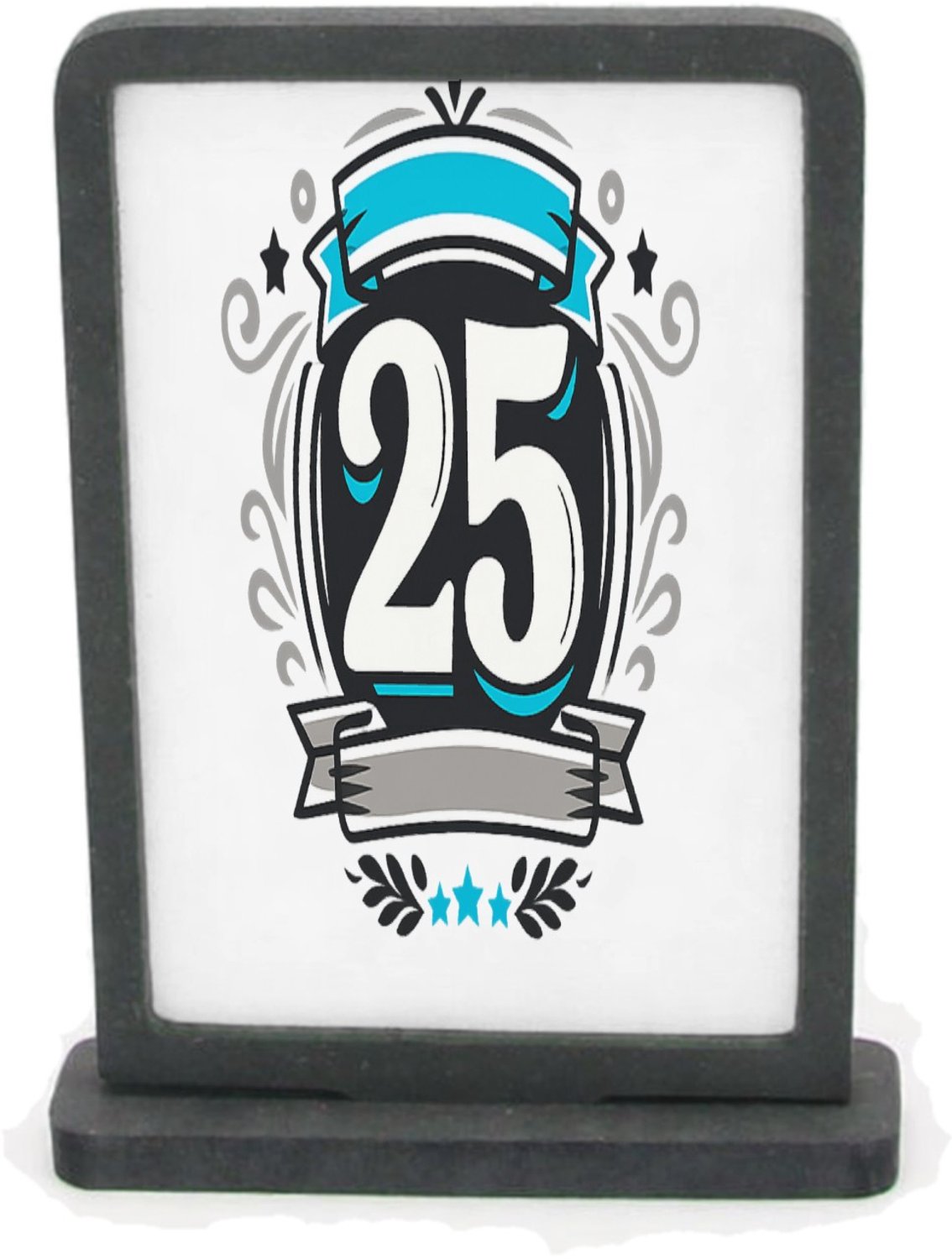 Mr Cadeautjes Houten fotolijst rechthoek met MDF inleg - design Retro embleem met een groot jaartal en sportieve omlijsting | cadeau Wit