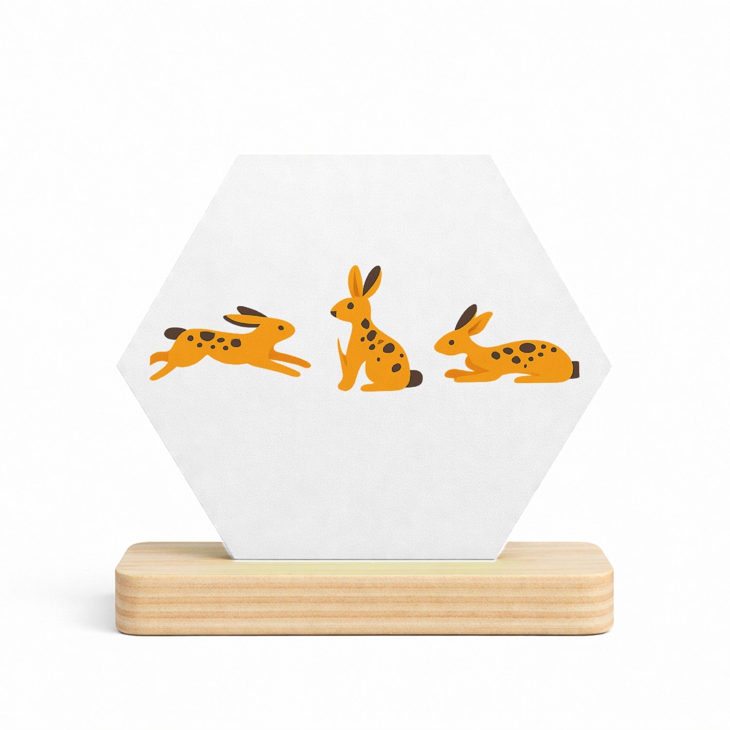 Mr Cadeautjes MDF fotolijst/inleg hexagon 14 x 13 - design Een subtiele patrooncompositie met meerdere losse figuren di | cadeau Wit