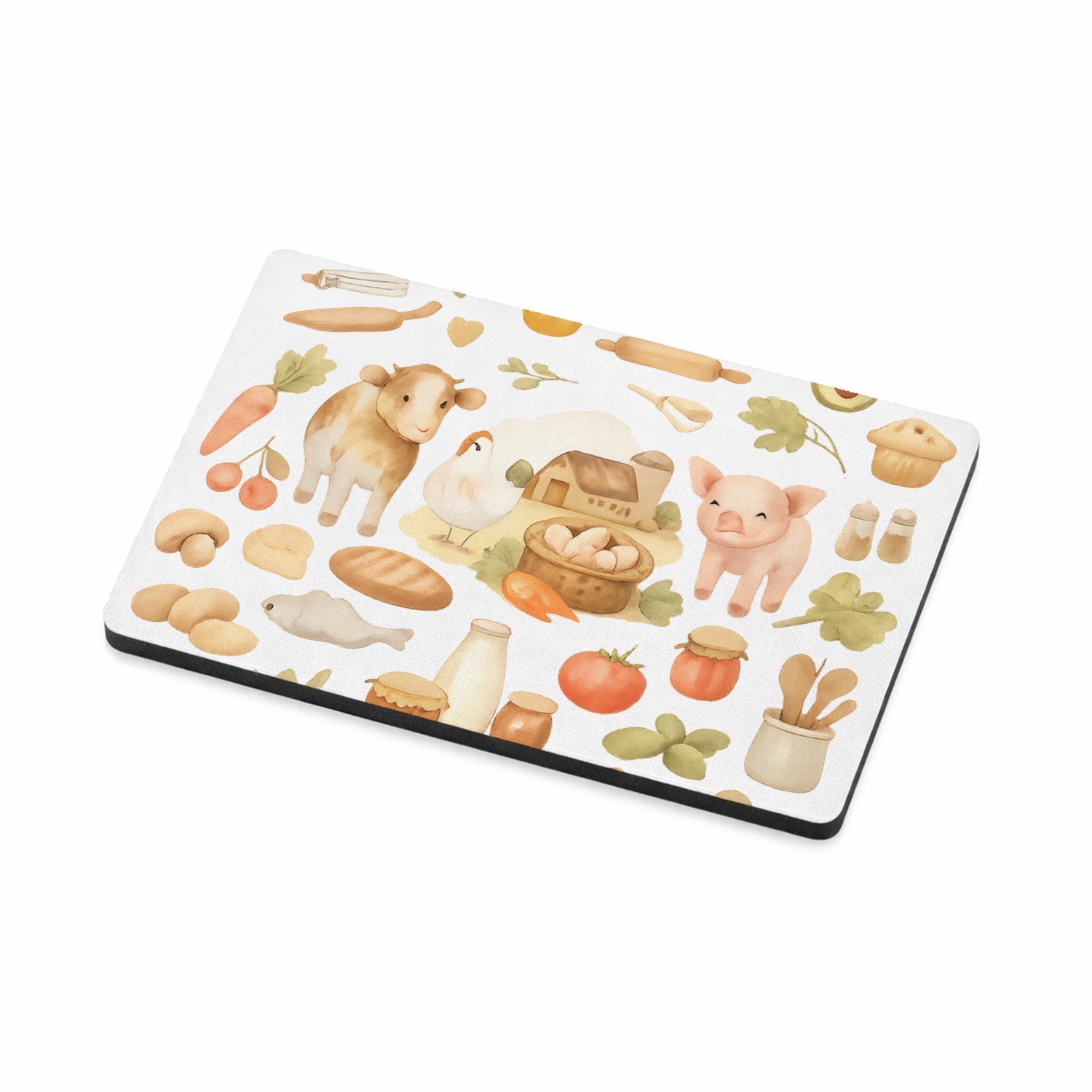 Mr Cadeautjes MDF magnetische fotolijst 7,5 x 5 - design Keukenalfabet met fruit, groenten en bakgerei | cadeau Wit