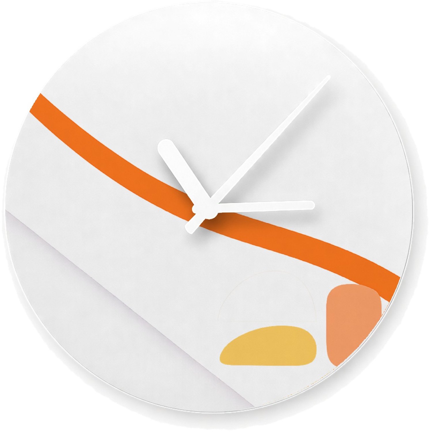 Mr Cadeautjes Glazen klok Ø 20 - design Rustige minimalistische sportmotivatiecover met grote curve | cadeau Wit