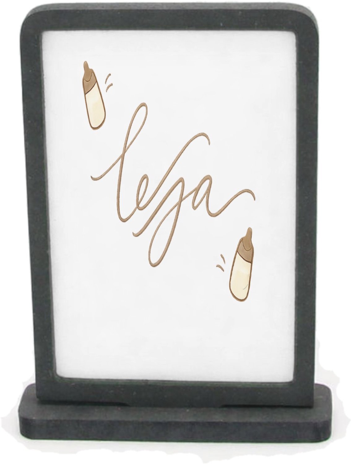 Mr Cadeautjes Houten fotolijst rechthoek met MDF inleg - design Een zachte, minimalistische babyprint met een centrale boods | cadeau Wit