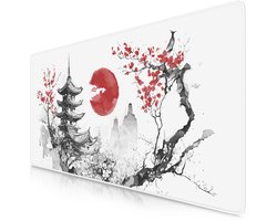Titanwolf gaming muismat XXL 900 x 400 mm - Japan Ink Painting Red - antislip - afwasbaar