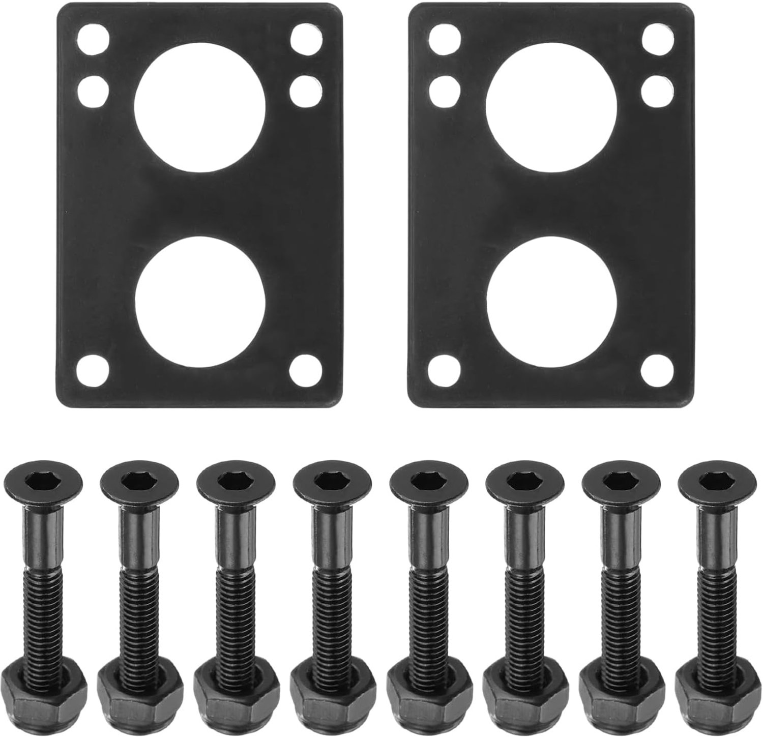 Skateboard riser-pads 77 x 55 x 6 mm rubber schokdempers met schroeven en moeren ideaal voor cruiser 2 stuks Velnivo