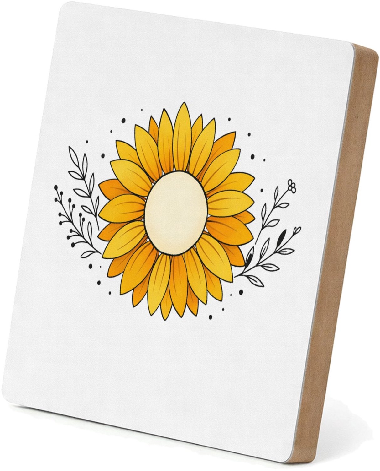 Mr Cadeautjes MDF staande fotolijst 15,2 x 15,2 - design Een rustige, luxe complimentprint met een centraal symbool e | cadeau Wit