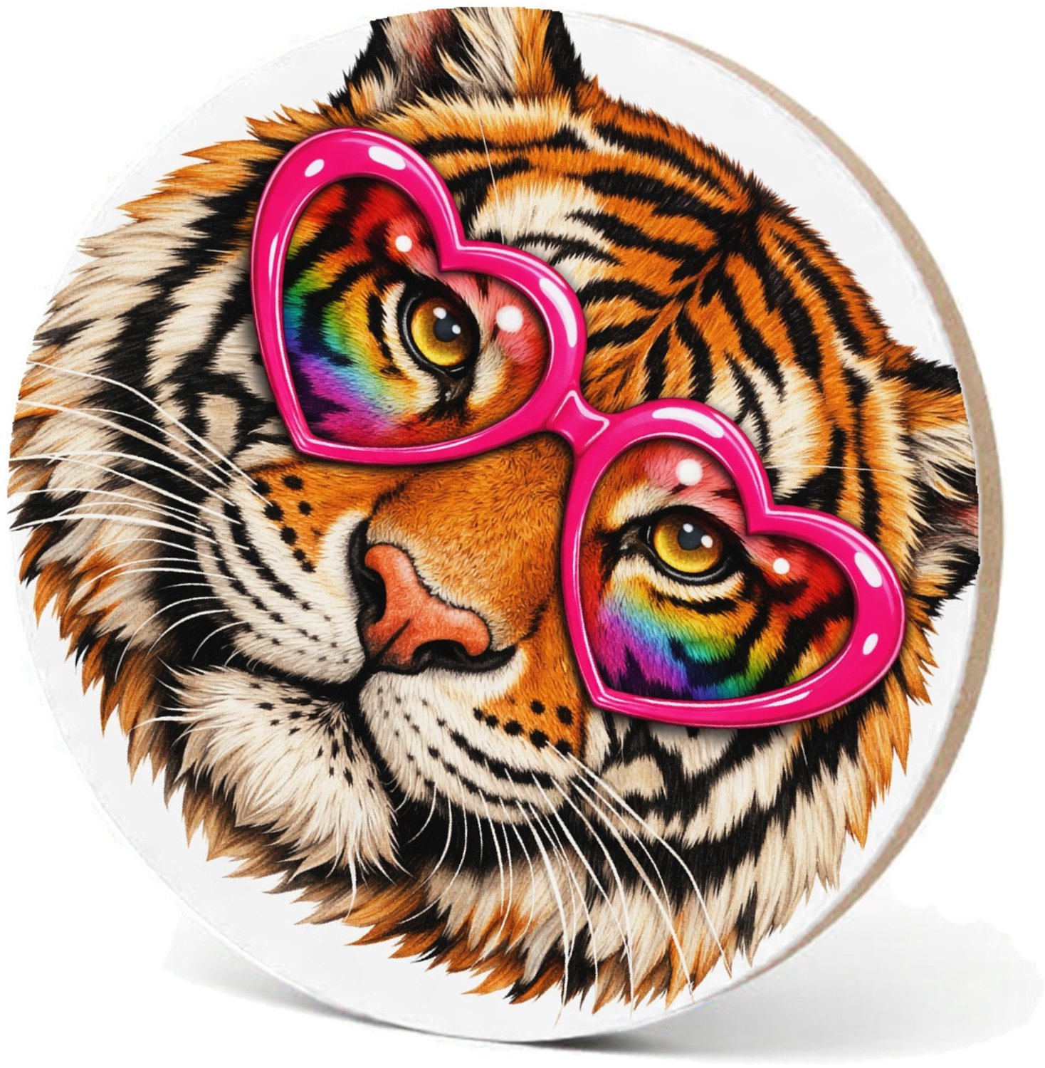 Mr Cadeautjes MDF fotolijst - design Een expressief dierengezicht met een speelse, zelfverzekerde | cadeau Wit